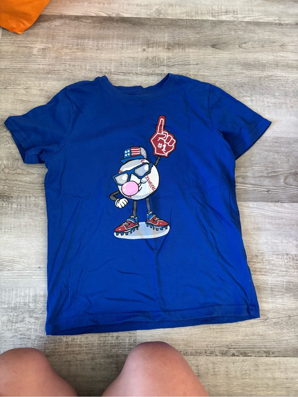 Blue Kids Graphic Baseball T‑Shirt